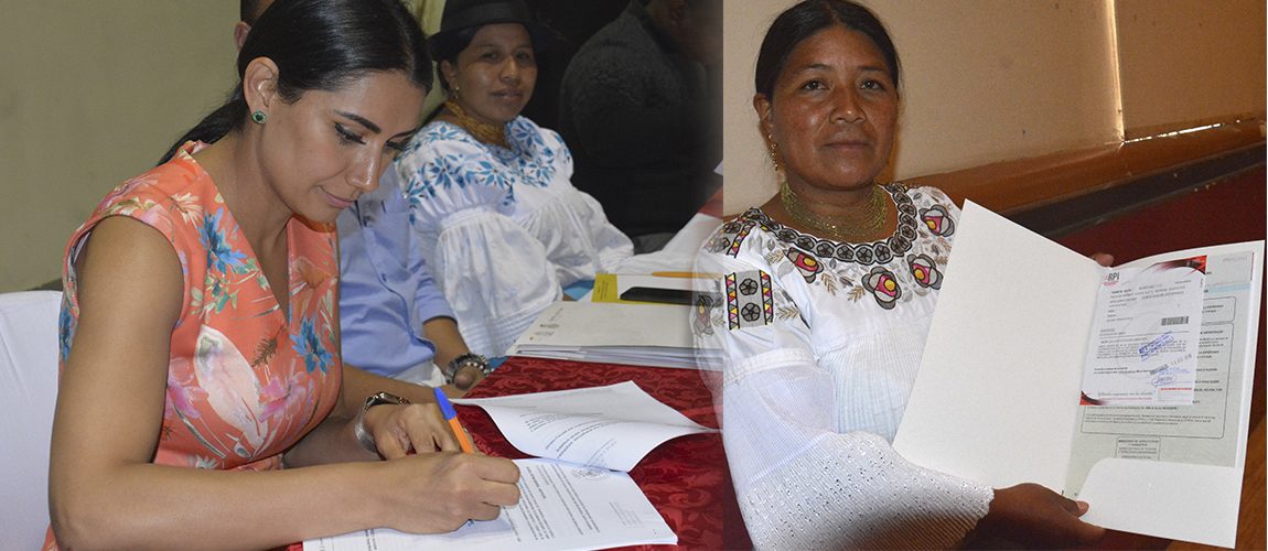 Alcaldesa de Ibarra firmó convenios y entregó escrituras legalizadas a la comunidad
