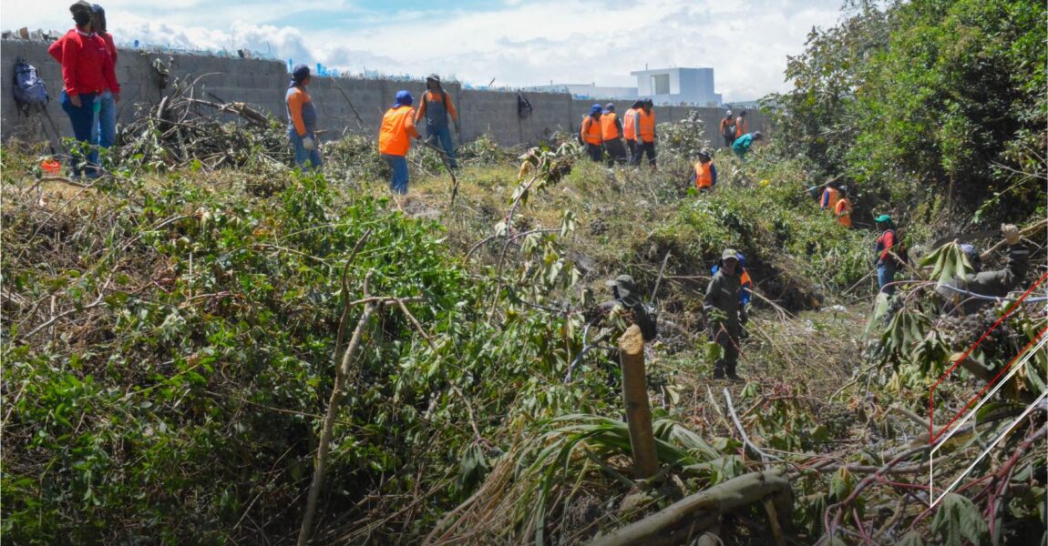 ALCALDÍA DE IBARRA REALIZÓ LA LIMPIEZA Y DESPOJO DE DESECHOS EN QUEBRADAS DE LA CIUDAD